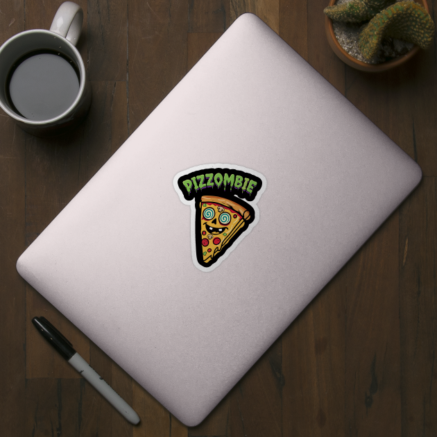 Pizzombie Zombie Pizza T-Shirt - Funny Horror Foodie Halloween Graphic Tee by TurnEffect